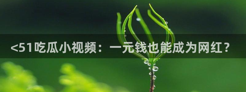 51吃瓜今日吃瓜娜娜：<51吃瓜小视频：一元钱也能成为网红？